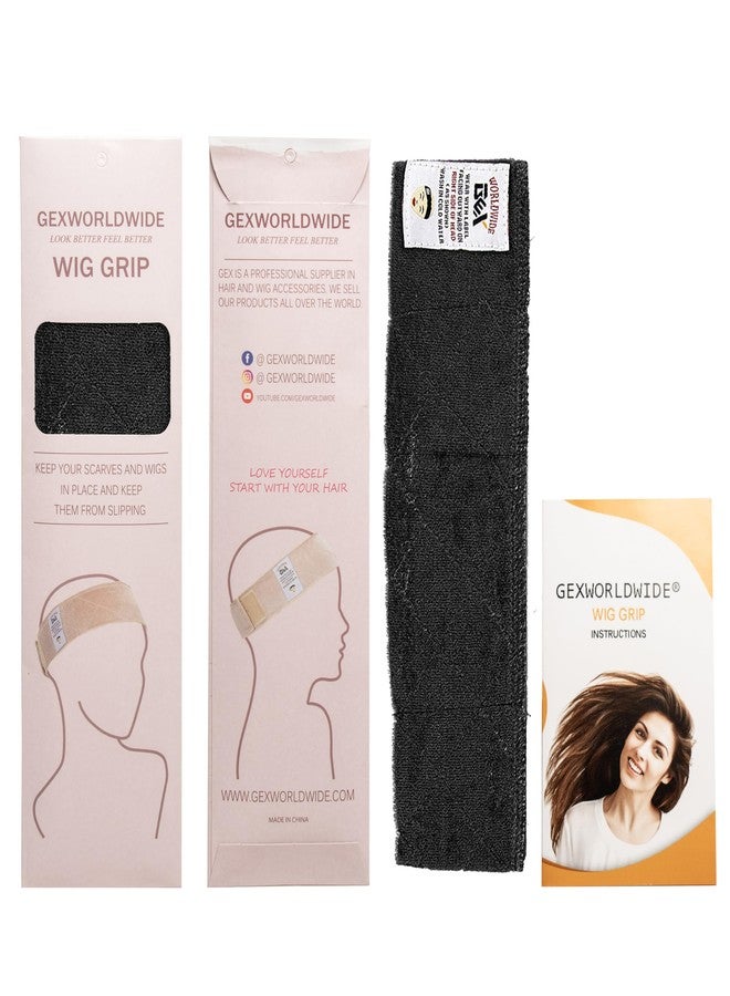 gexworldwide GEX Beauty Flexible Velvet Wig Grip Scarf Head Hair Band Wig Band Adjustable Fastern (Dark Black) - Image 5